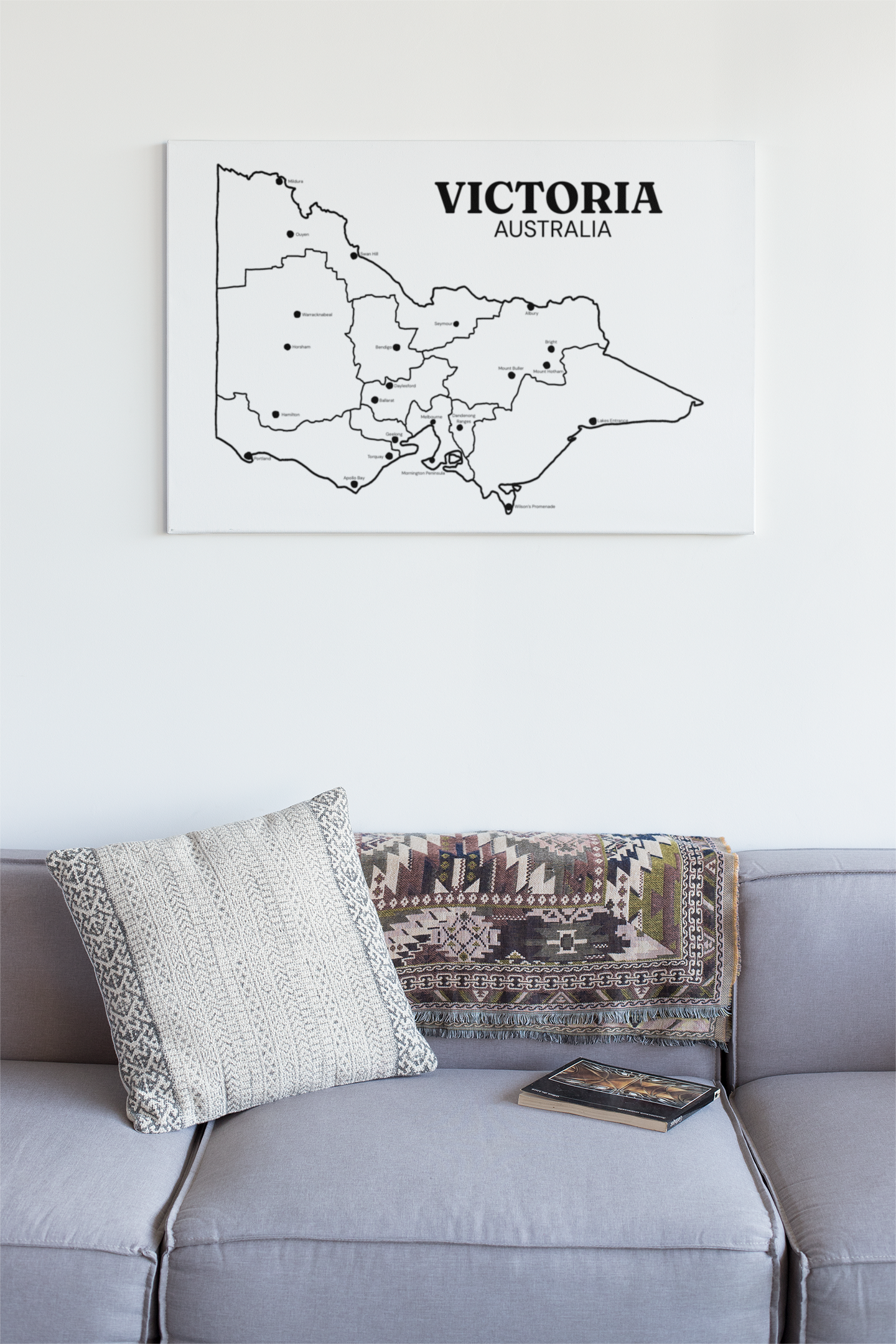 Victoria Map Canvas Print