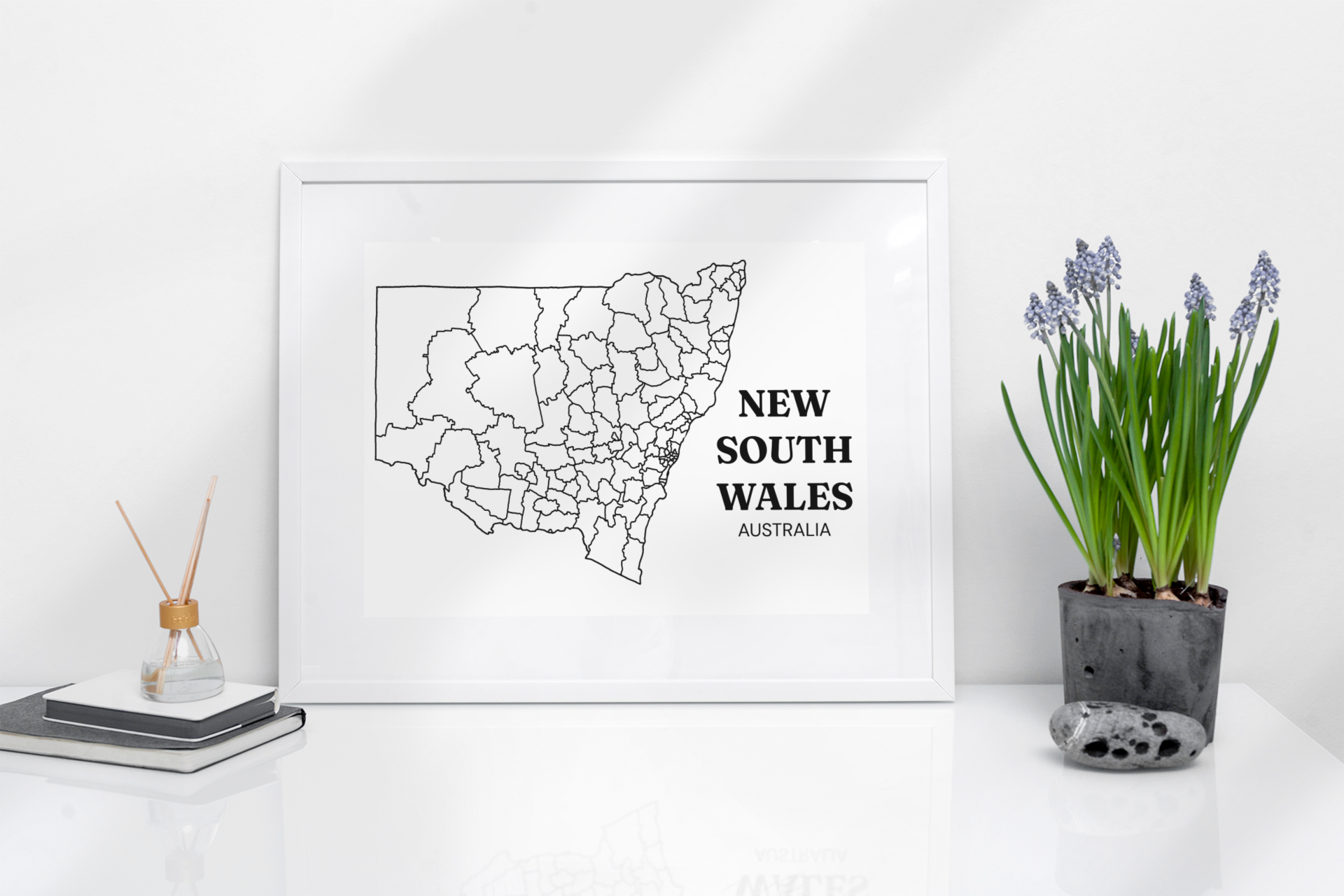 Framed New South Wales Print - Small Regions