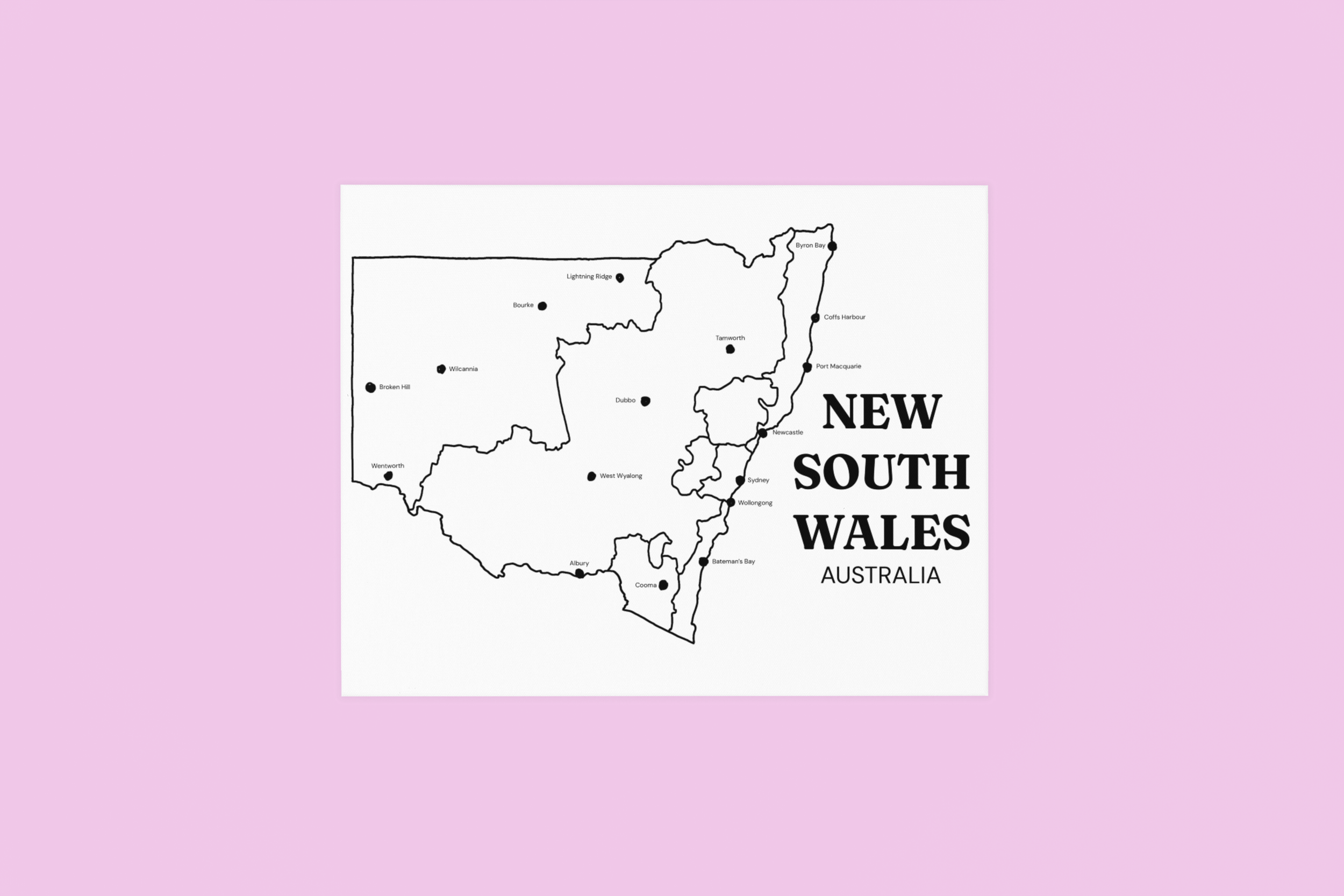 Unframed New South Wales Print - Large Regions
