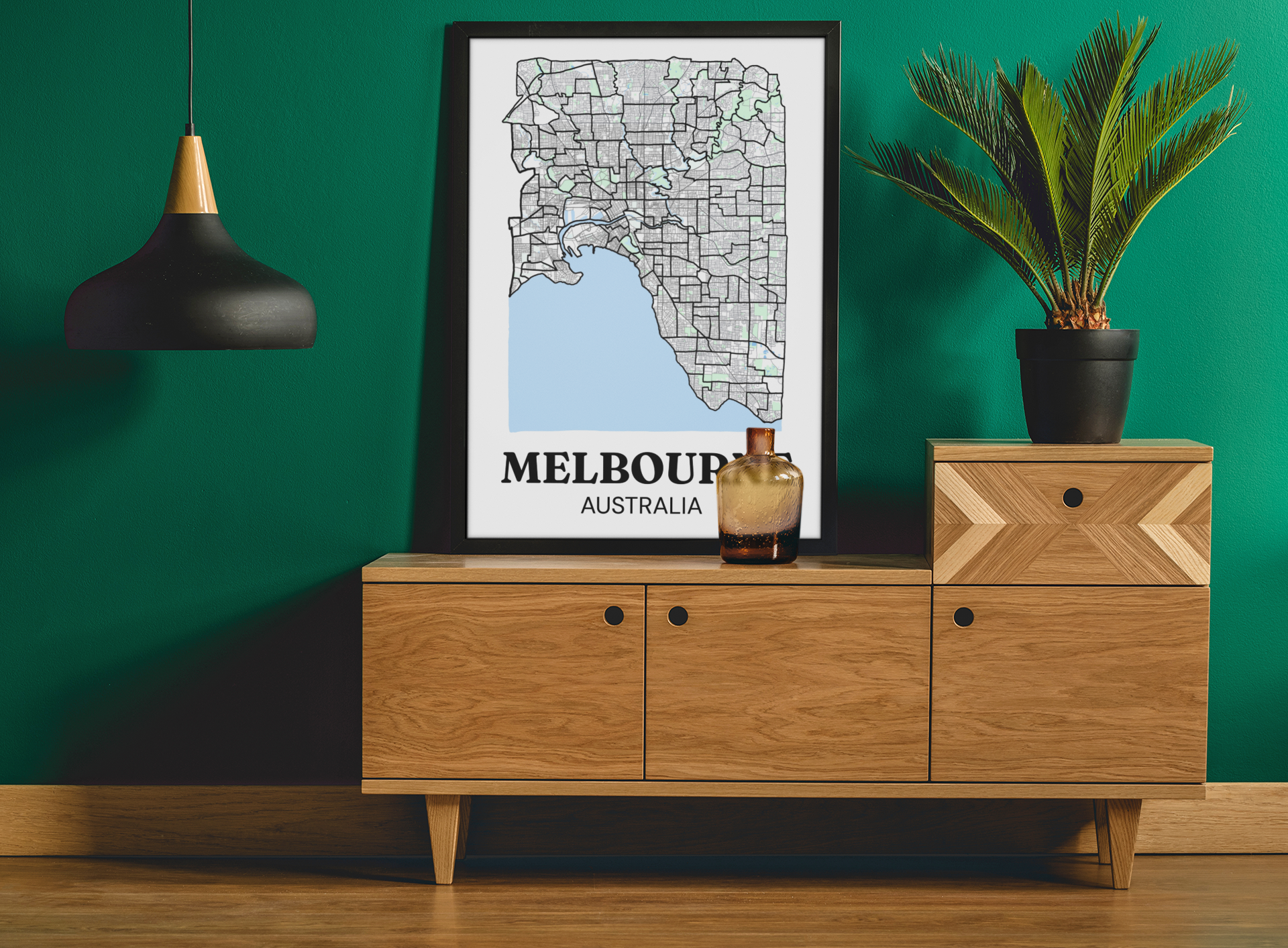 Framed Melbourne Map - Outer Suburbs Edition