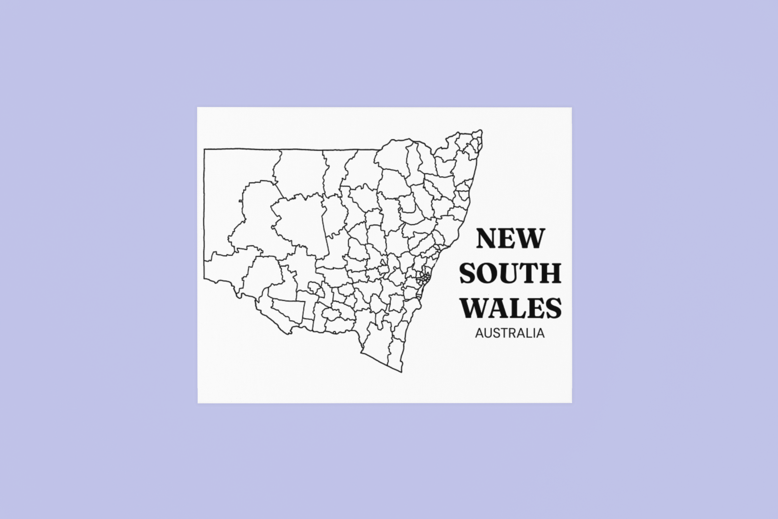 Unframed New South Wales Print - Small Regions