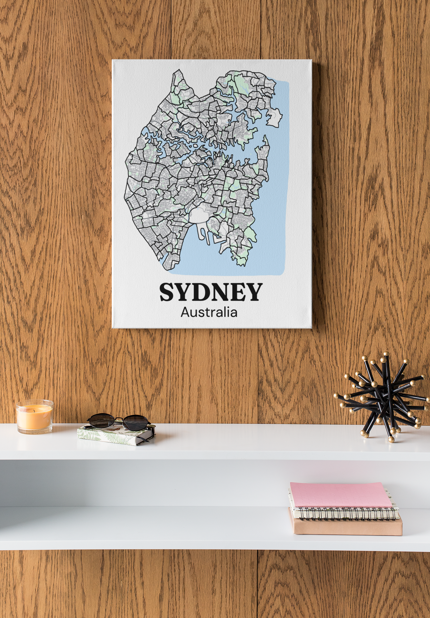 Canvas Print Sydney Map