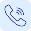 Icon of a blue phone receiver.