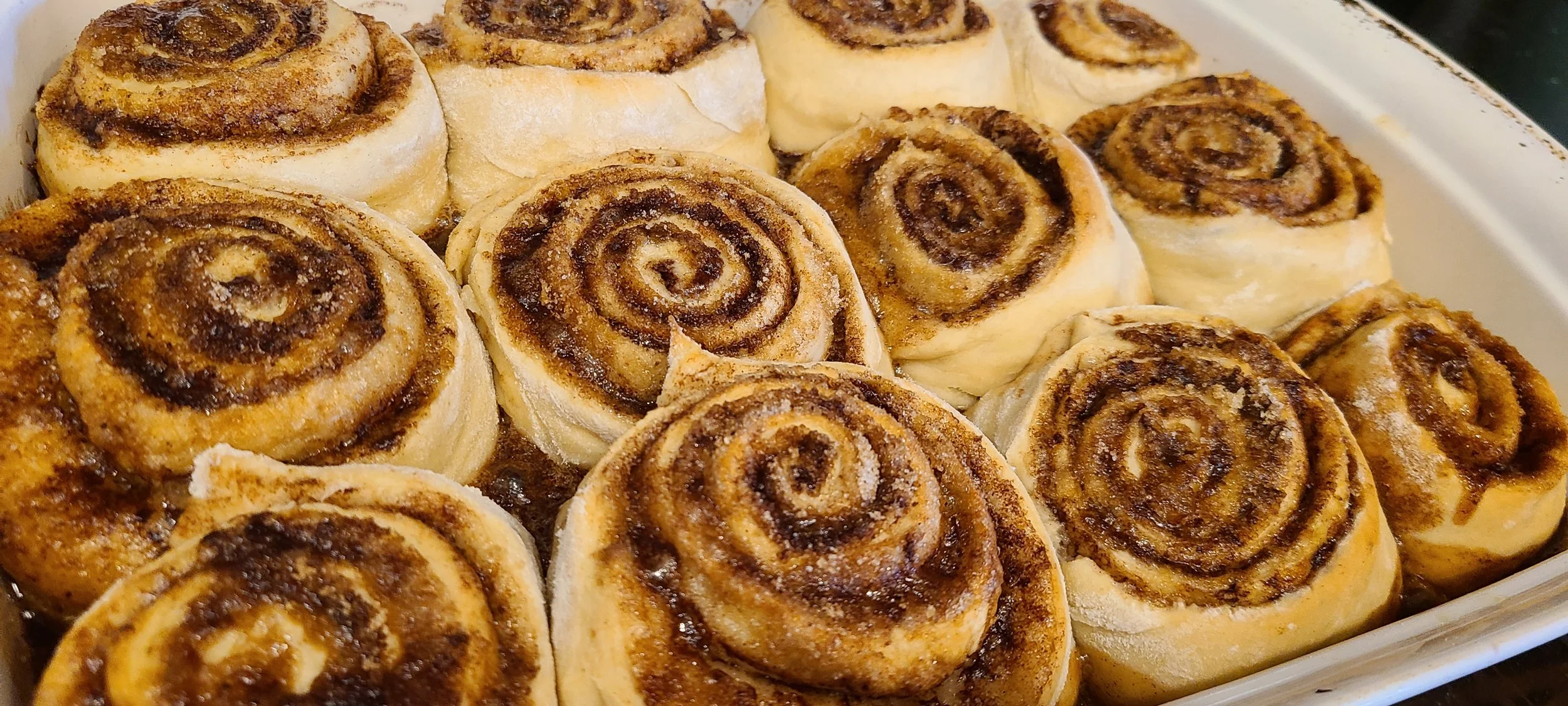 A dozen cinnamon rolls