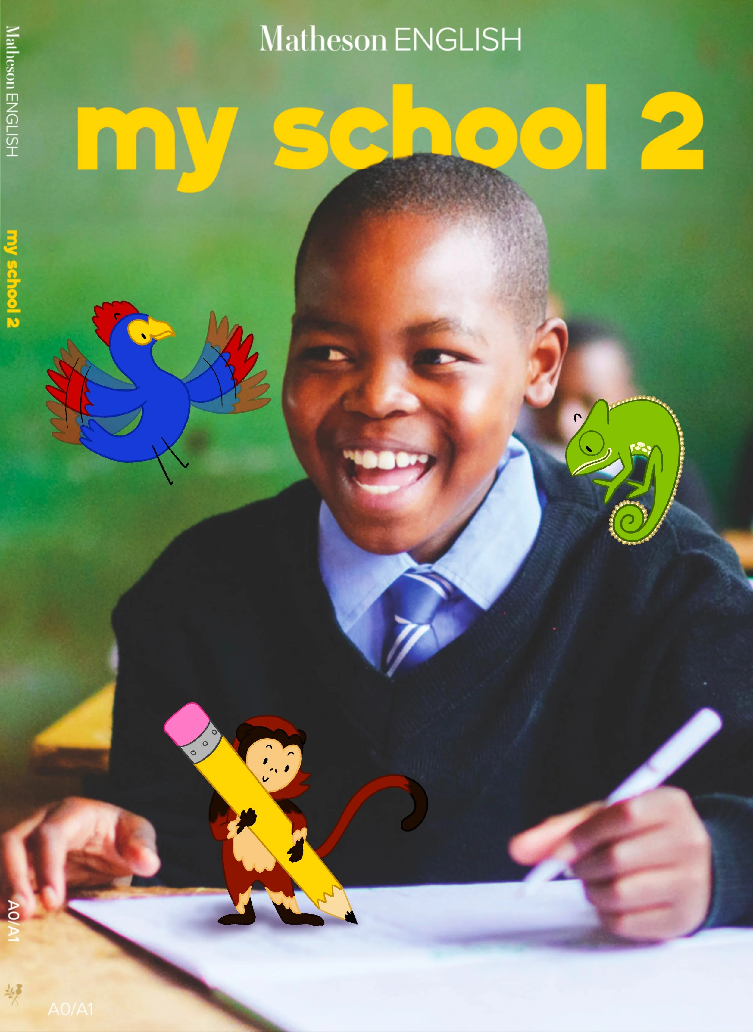 A textbook cover design developed for an English language curriculum.