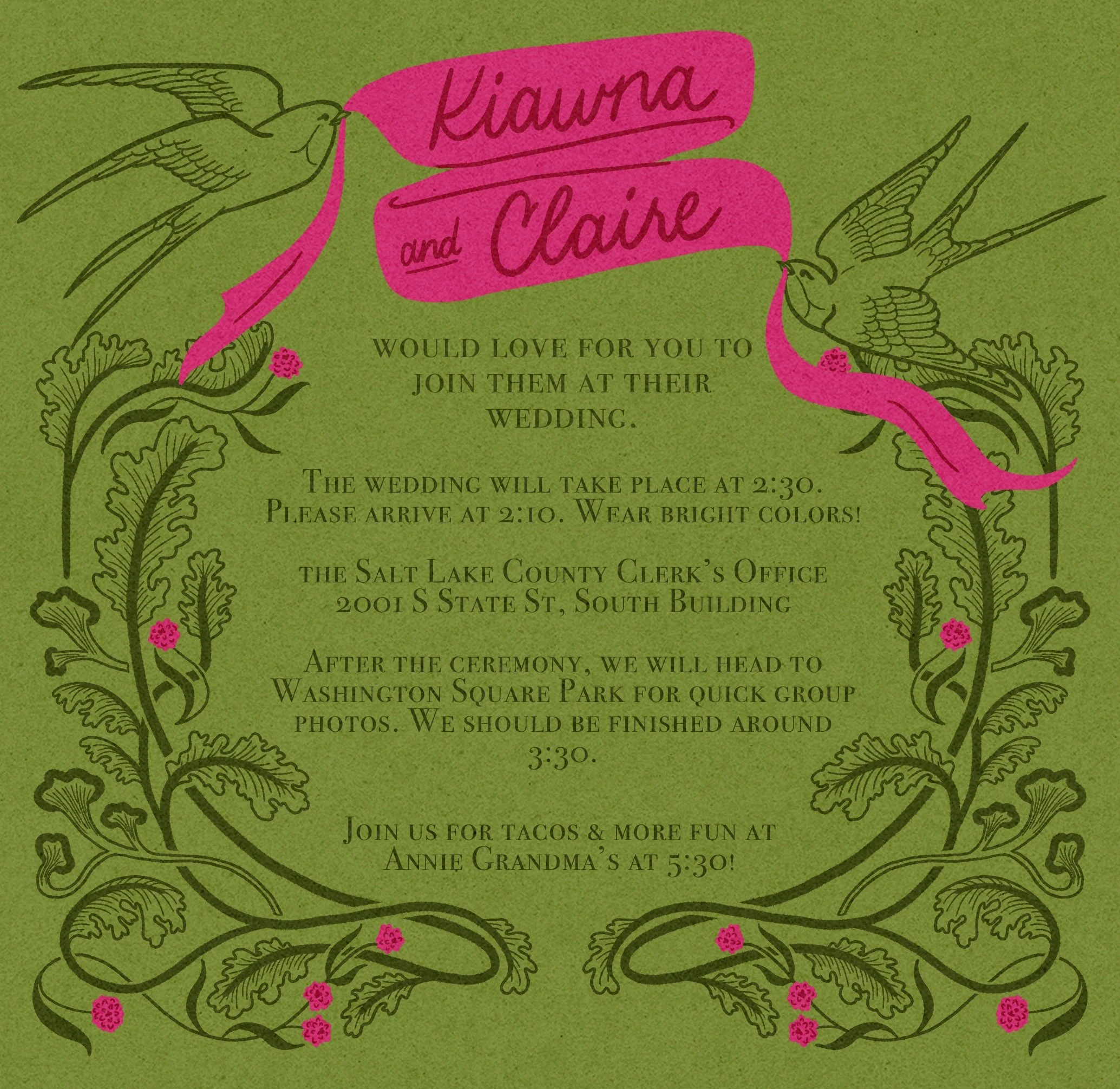 Our wedding invitation. 