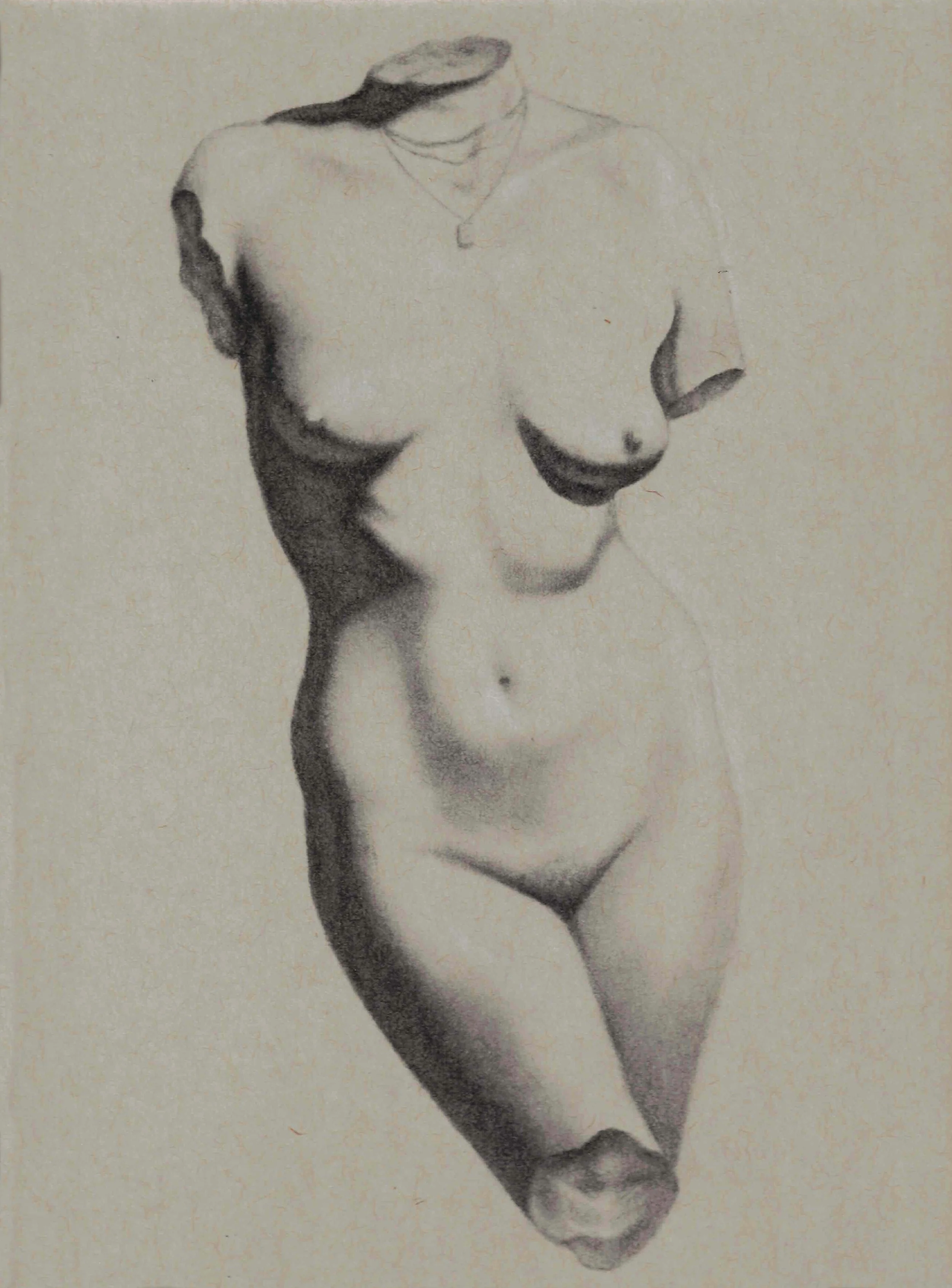 Charcoal on gray paper