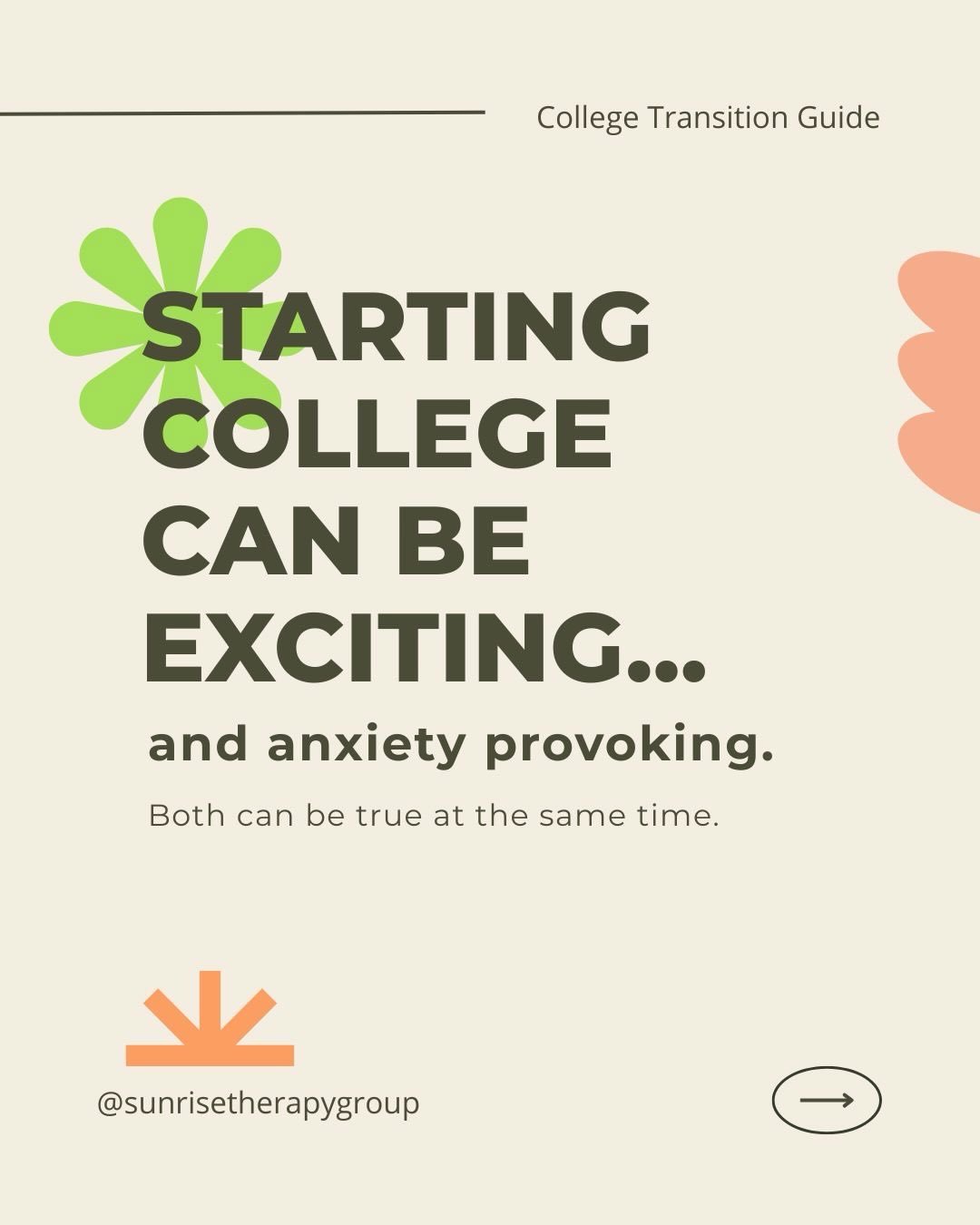 Starting college can bring excitement, possibility, and growth, but it can also bring uncertainty and anxiety.

If you&rsquo;re feeling overwhelmed, you&rsquo;re not alone. 💛Adjustment takes time, and it&rsquo;s okay if it doesn&rsquo;t happen overn