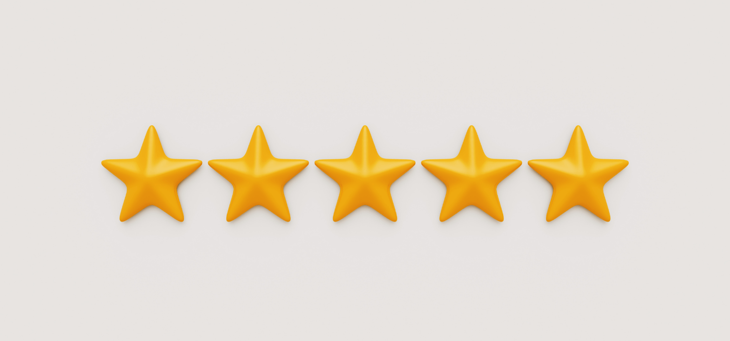 Five gold stars in a row