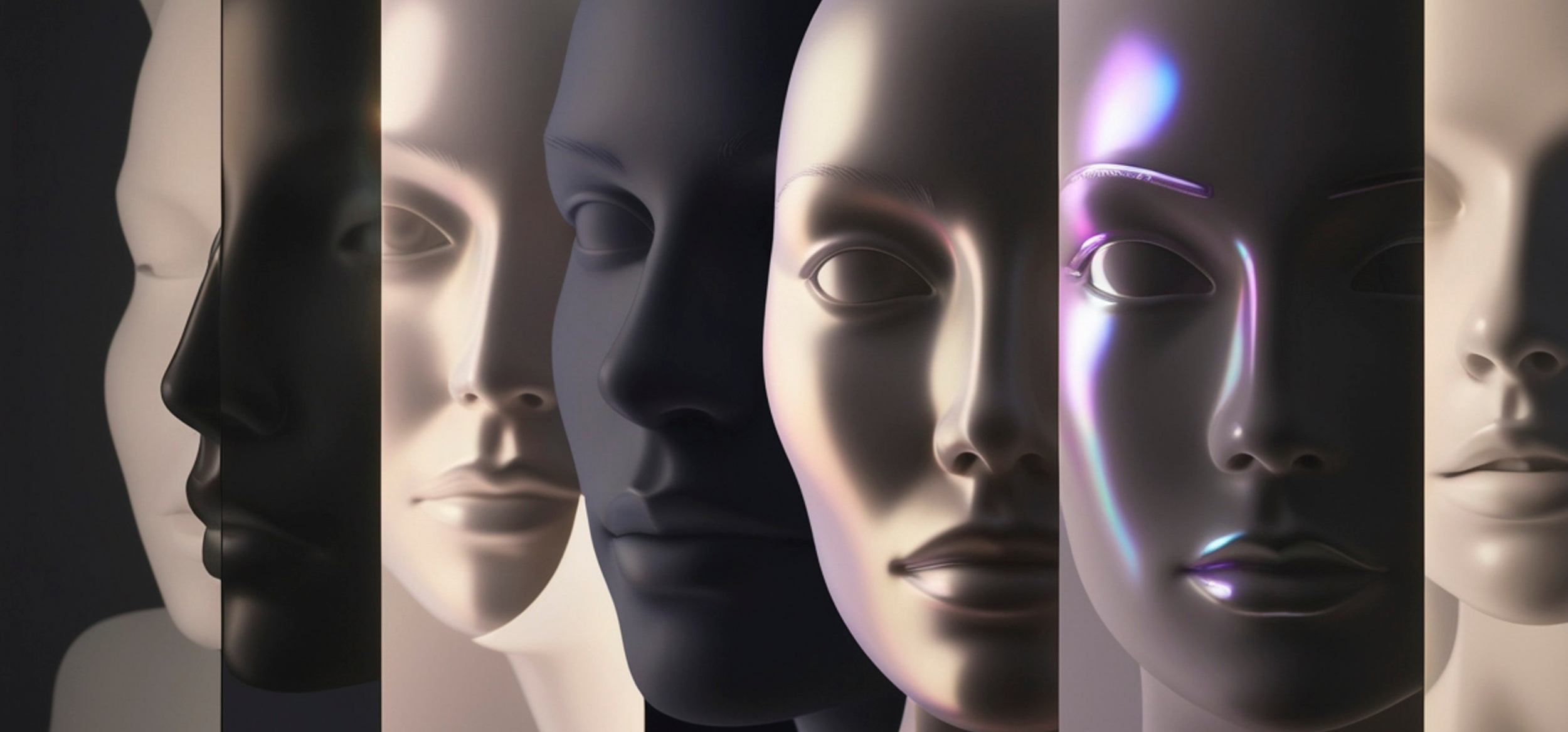 Different faces in different colors and styles