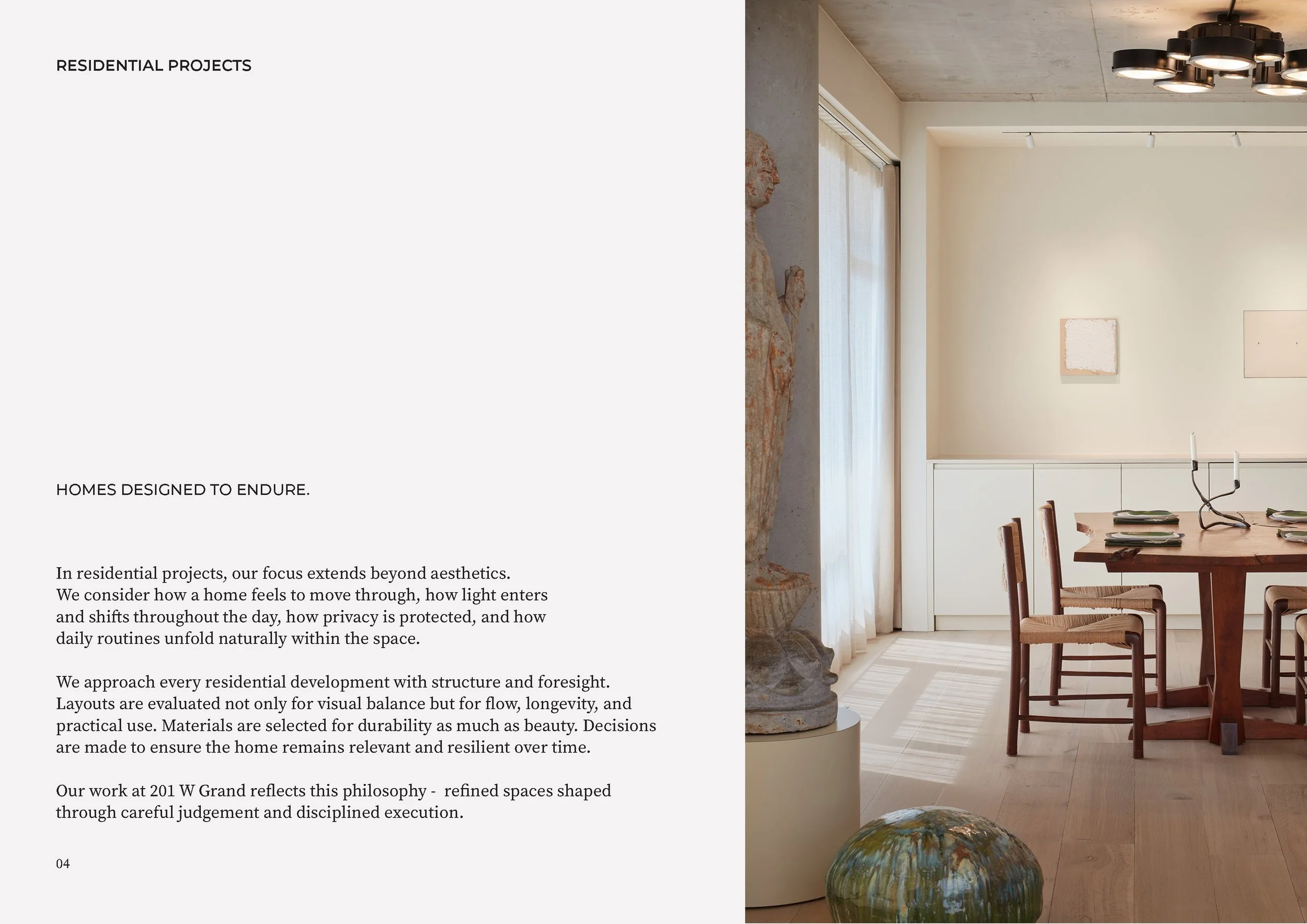 Residential project feature in Stratum Builders portfolio booklet