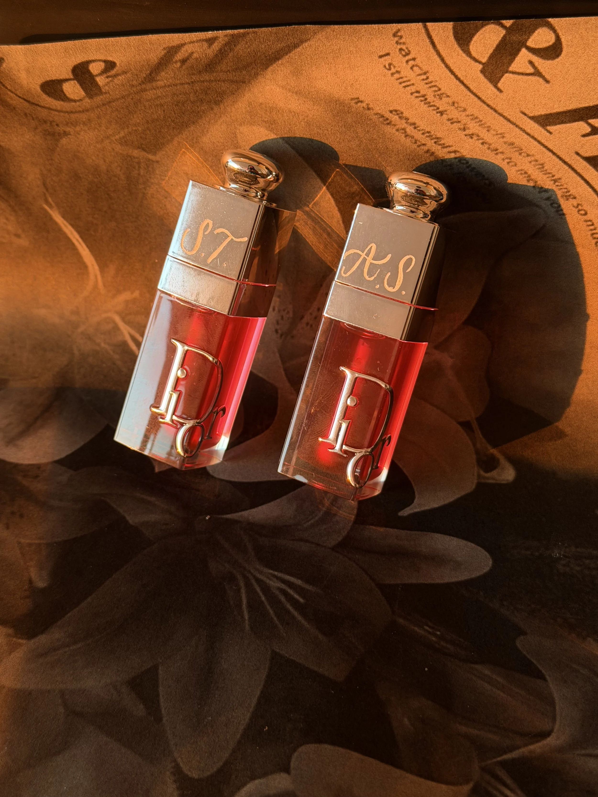 Engraved Dior lip oil for bridesmaid proposal boxes