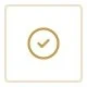 A gold checkmark inside a gold circle on a white background.