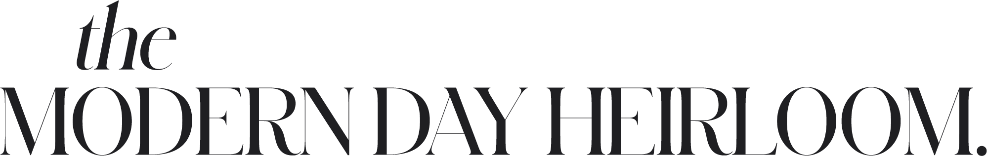 Text logo that reads 'the MODERNDAY HERITAGE' in a stylish black font with a period at the end.