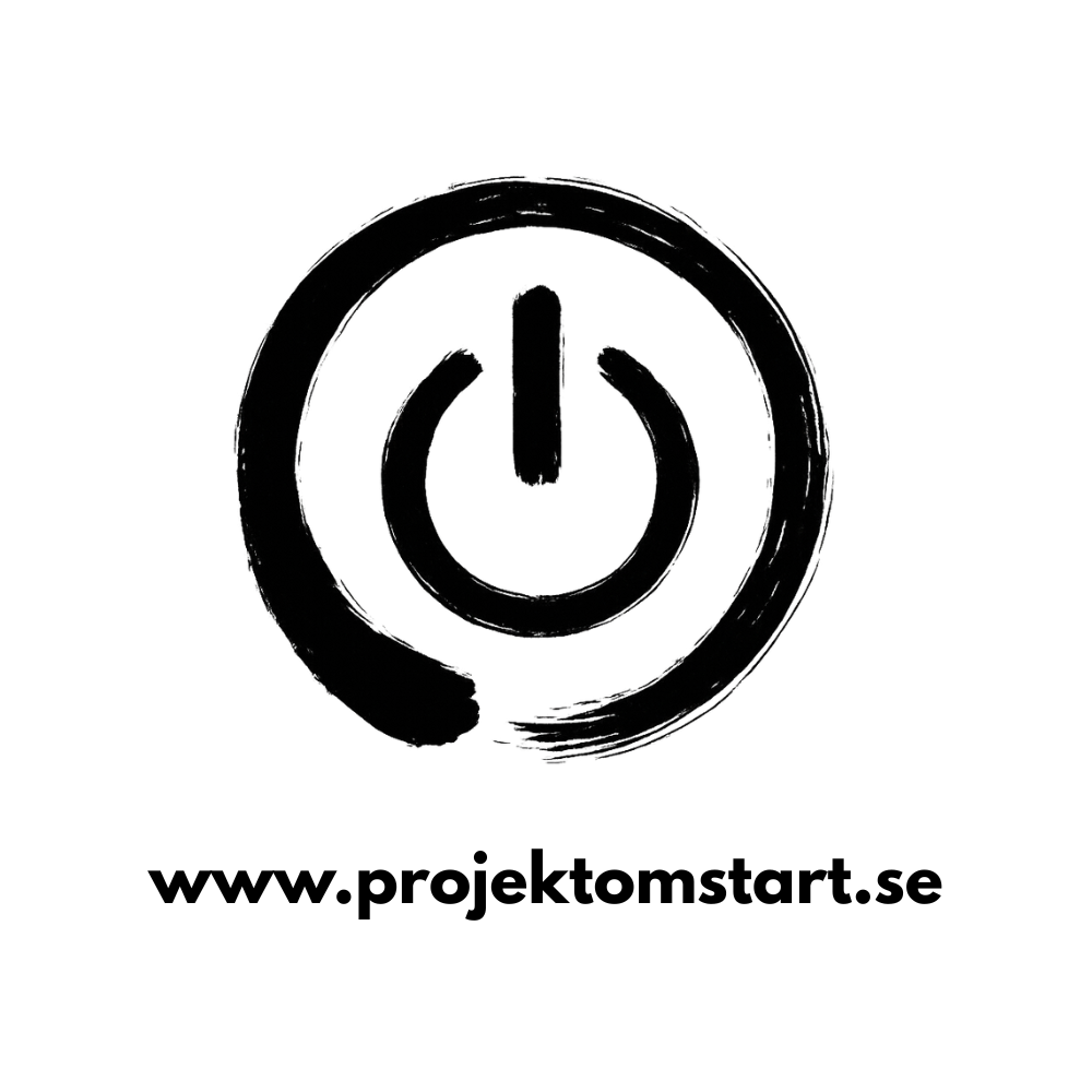 Kraftsymbol för strömavstängning ovanför webbadressen www.proprojektstart.se