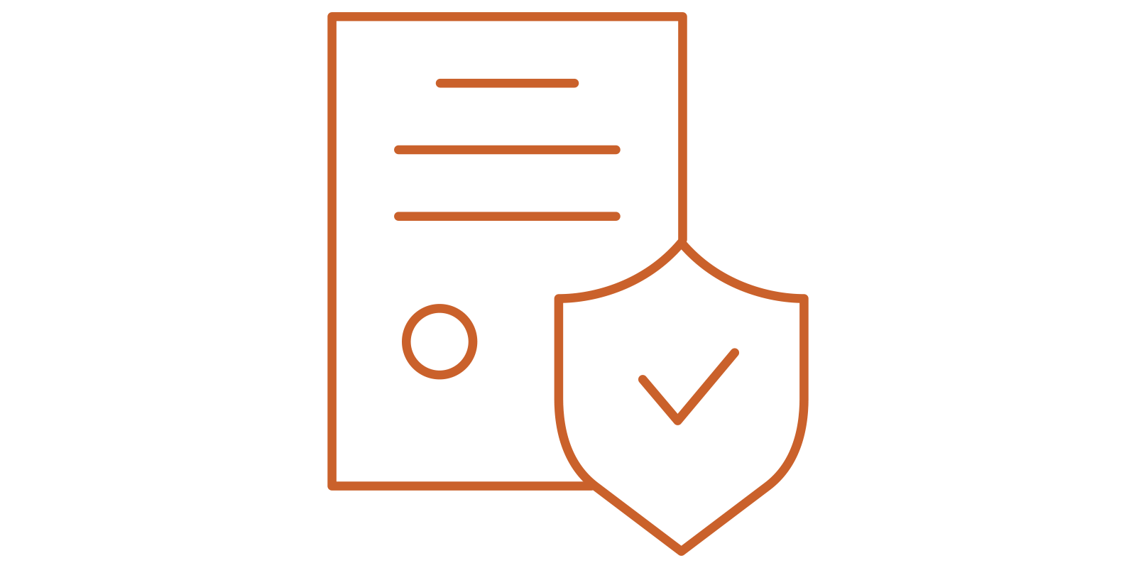 Outline of a document page and checkmark symbol