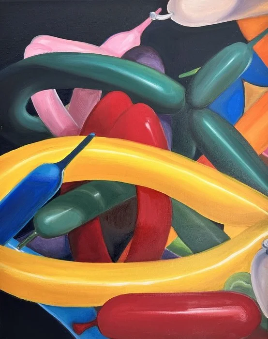 "Balloons" 16"x20" Oil on canvas.  2023