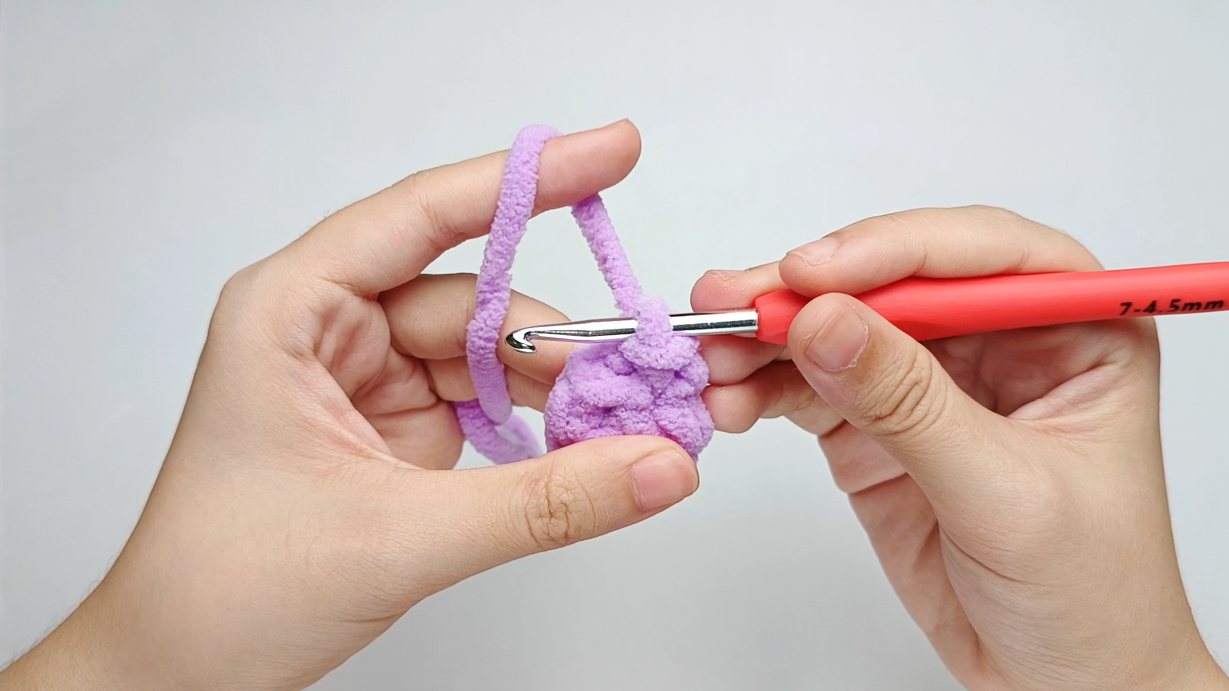 Join the fold: Make 1 slip stitch (sl st) to hold the fold in place.