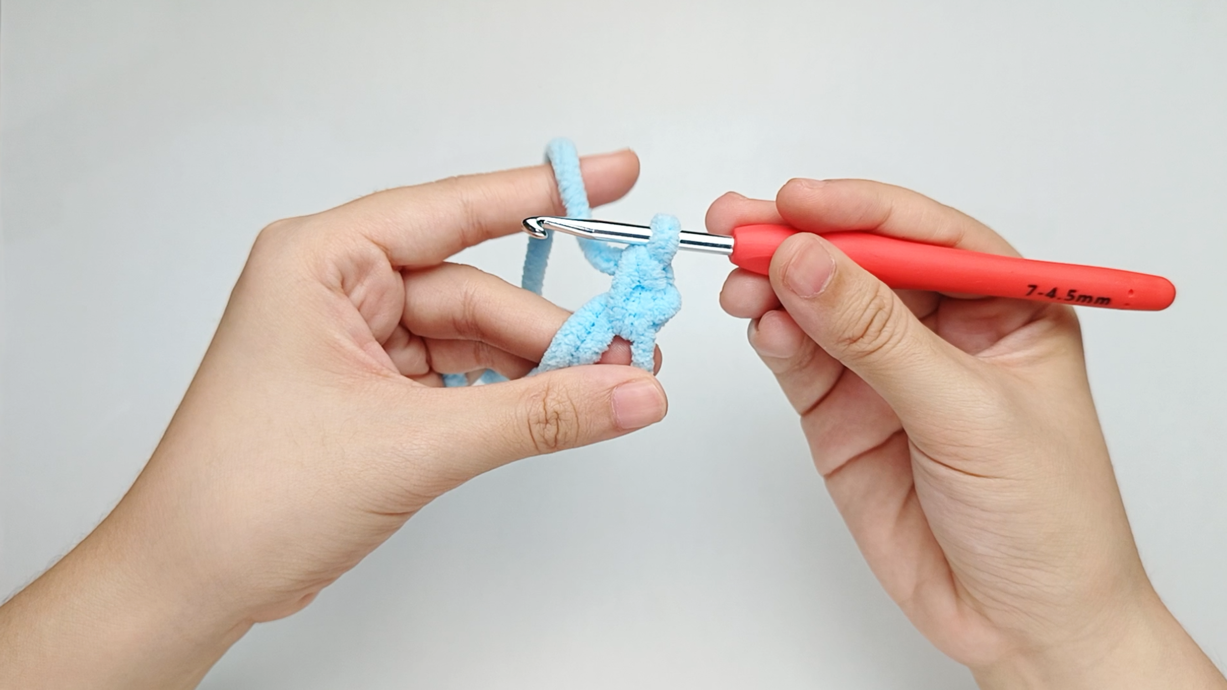 Make 1 single crochet (sc) first: Make 1 single crochet (sc) into the center of the ring.