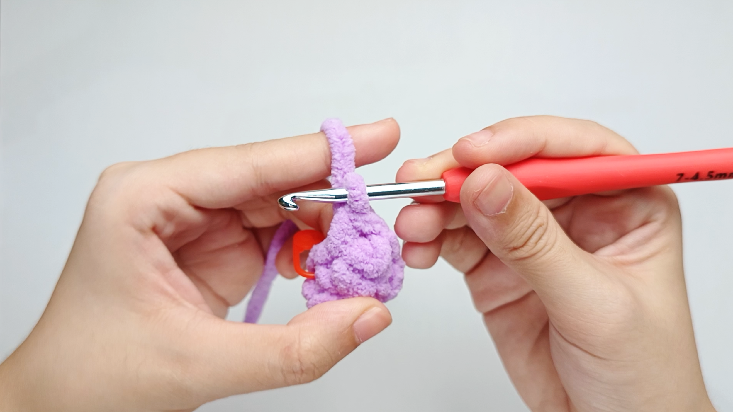 Make all your stitches: Crochet 1 single crochet (sc) in each stitch around. There should be 5 stitches in total.
