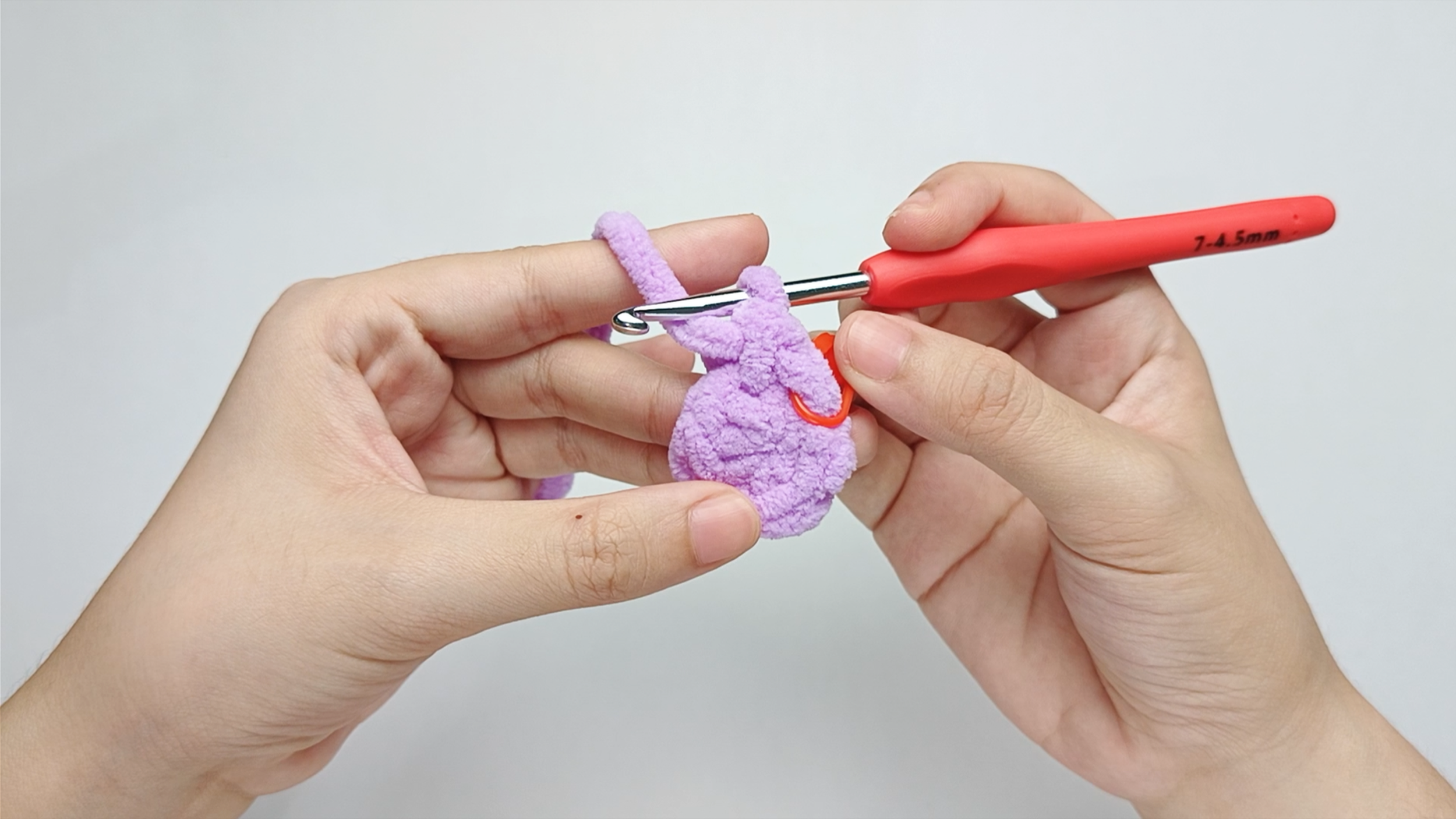 Make a second single crochet (sc): Now make the second single crochet (sc) in the same stitch to complete 1 increase (inc). You should now see two vertical V shapes going into the same hole - and that's your increase (inc)!