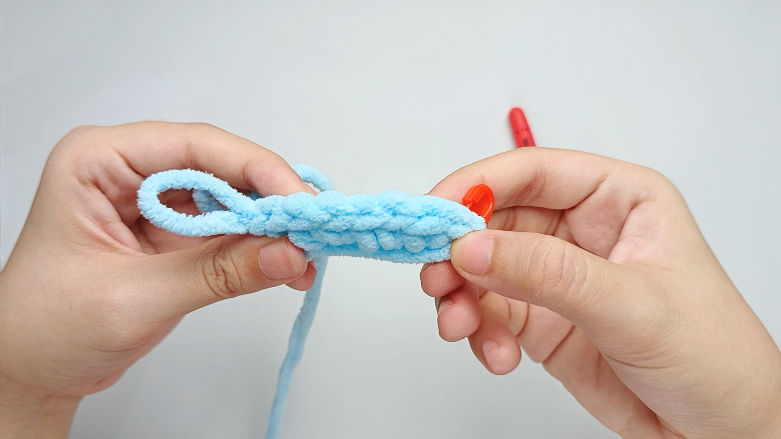 Make all your stitches: Repeat 1 single crochet (sc) 7 more times into the center of the ring. There should be 8 stitches in total.