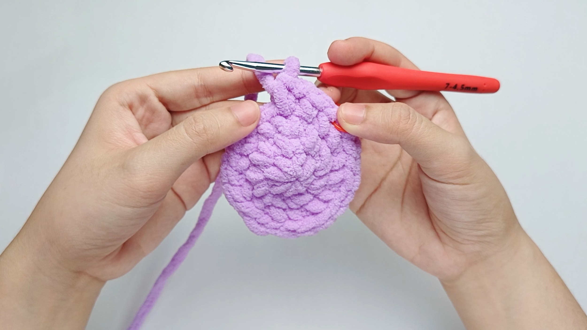 Make 1 increase (inc): In the next stitch, make 1 increase (inc) by making two single crochets (sc) in the same hole.