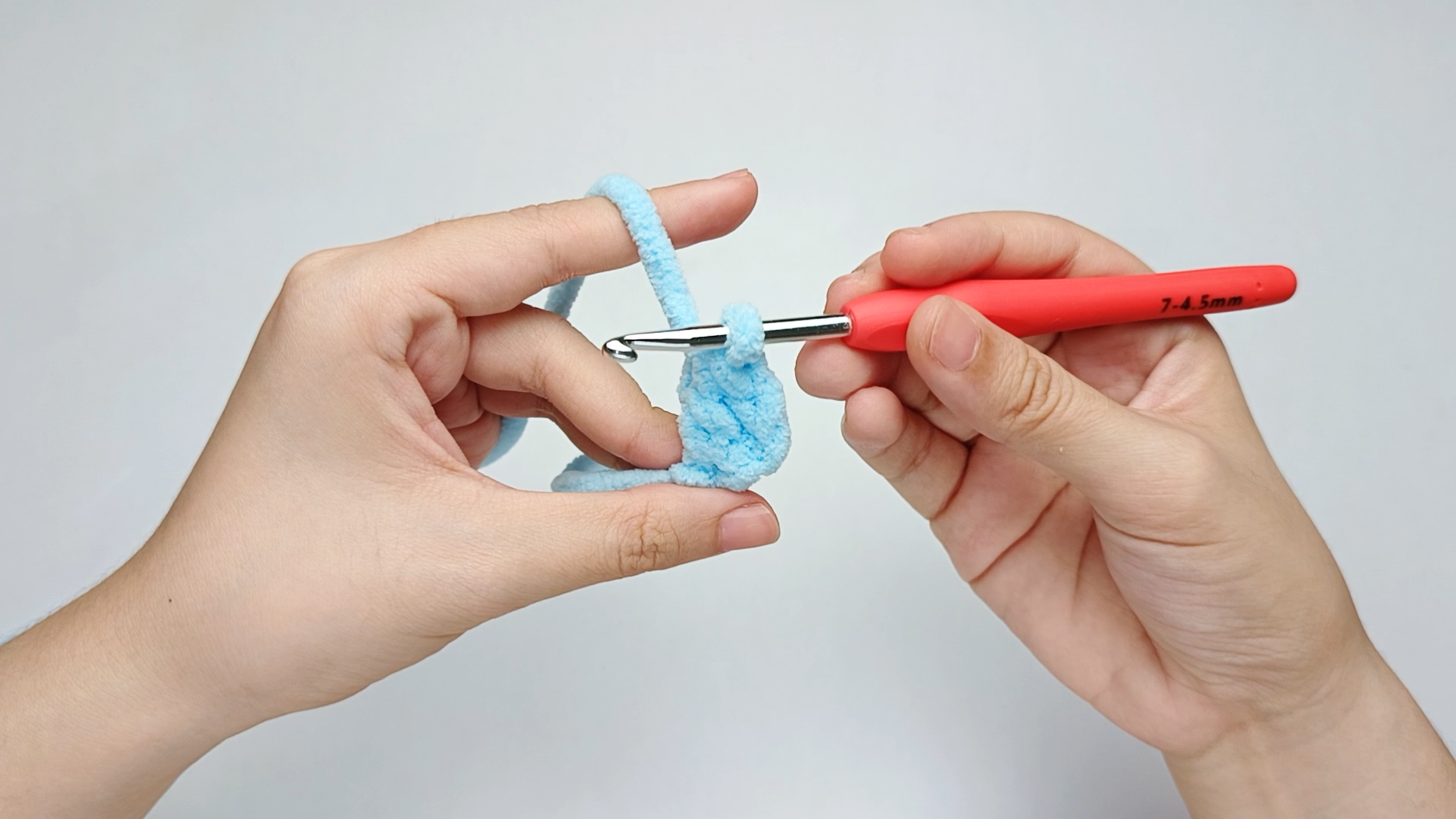 Pull through the last two loops: Pull the yarn through both loops on your hook. You should now have one loop left - and that completes one double crochet.