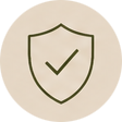 A shield with a checkmark inside
