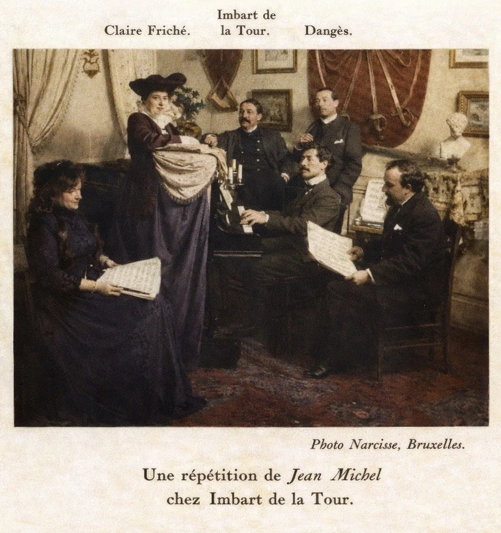 Albert Dupuis rehearsing Jean Michel at Imbart de la Tour appartement in Brussels
