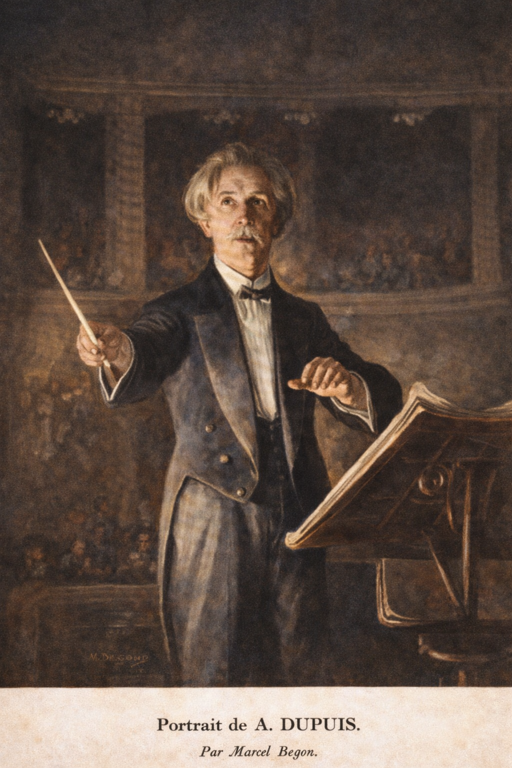 Painting of Albert Dupuis conducting by Marcel Begon