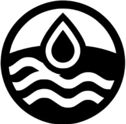 Water droplet with waves inside a circle