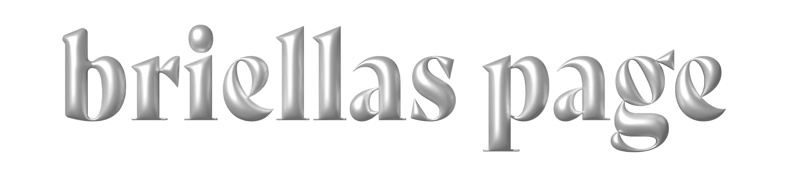 3D metallic silver text that says 'brielaspage'