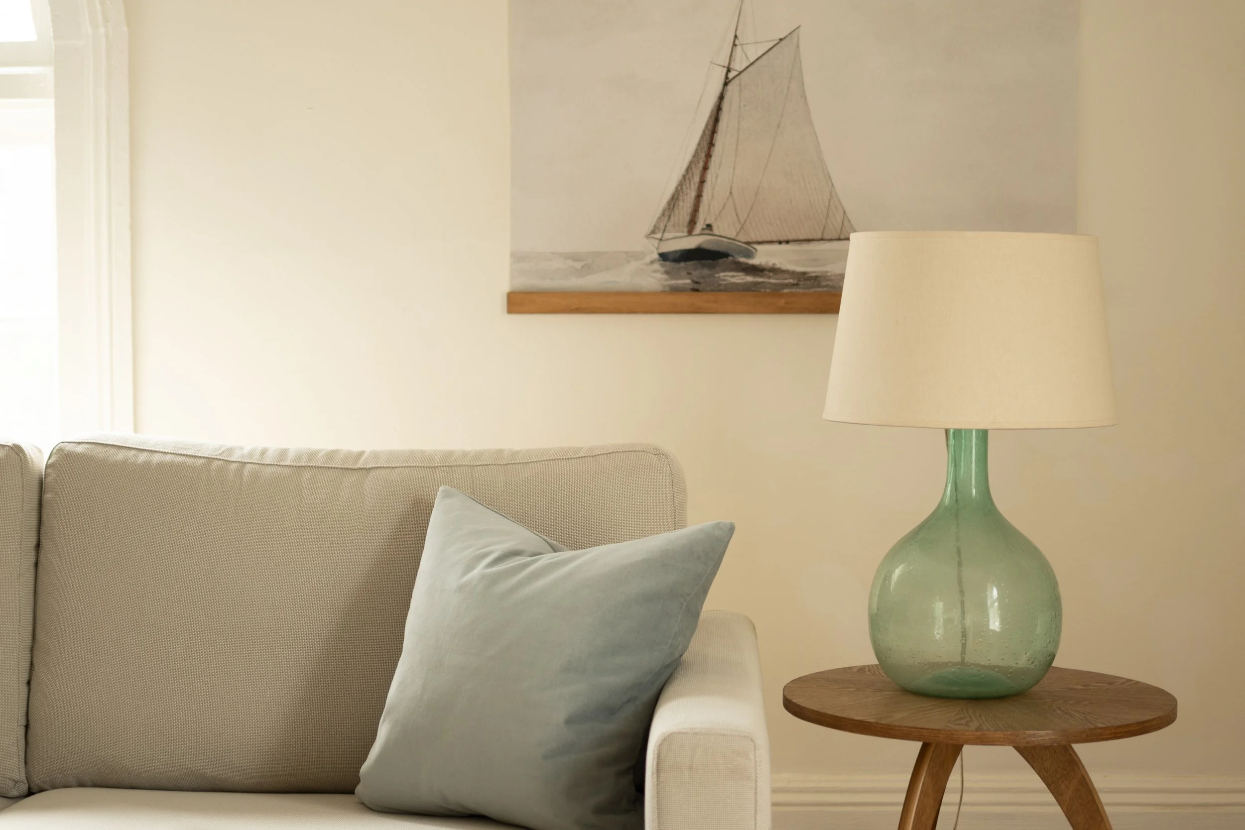 Sofa and lamp in counseling office, Greensboro NC