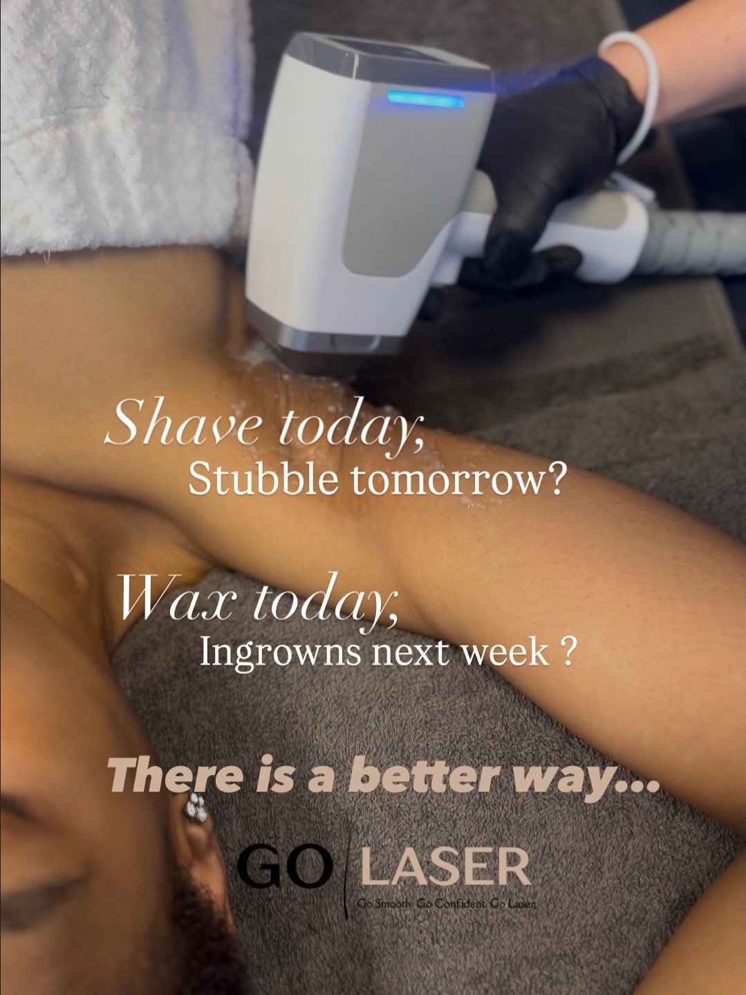 𝐔𝐧𝐥𝐨𝐜𝐤 𝐲𝐨𝐮𝐫 𝐬𝐦𝐨𝐨𝐭𝐡𝐞𝐬𝐭 𝐬𝐤𝐢𝐧 𝐲𝐞𝐭 ✨

Say goodbye to constant shaving, ingrowns, and endless upkeep &mdash; and hello to silky, low-maintenance skin that feels as good as it looks 🤍

Why clients love Go Laser Hair Removal:
✨ Lo