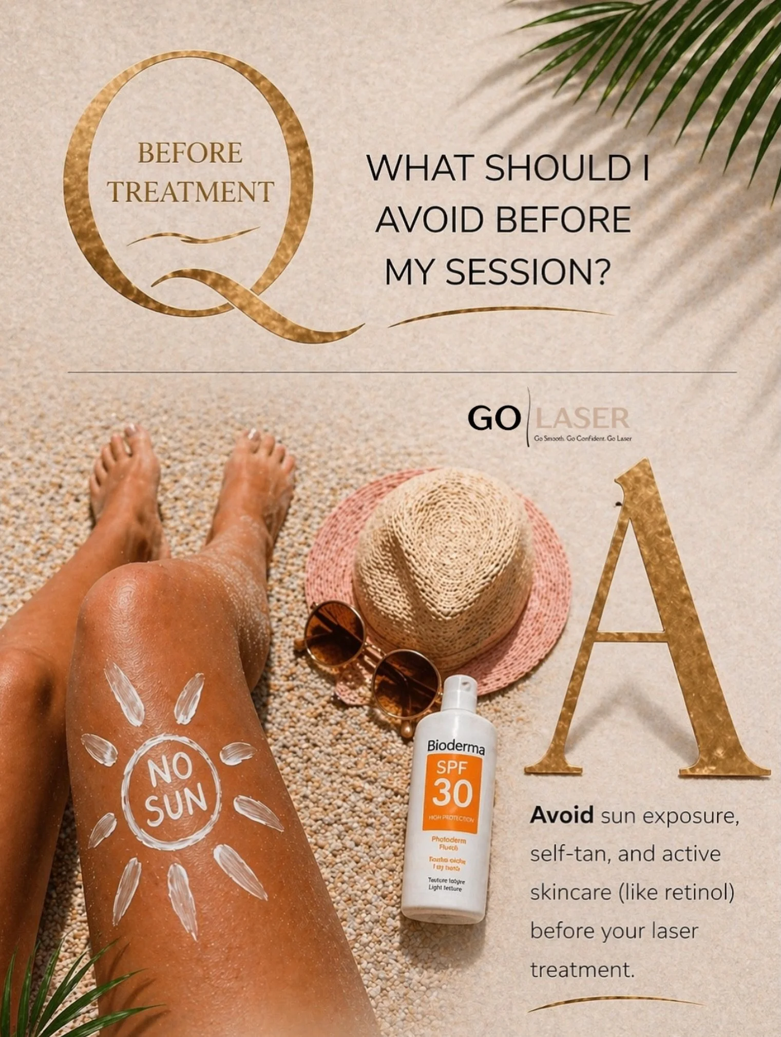 ☀️ 𝗚𝗲𝘁𝘁𝗶𝗻𝗴 𝗹𝗮𝘀𝗲𝗿-𝗿𝗲𝗮𝗱𝘆 𝘀𝘁𝗮𝗿𝘁𝘀 𝗯𝗲𝗳𝗼𝗿𝗲 𝘆𝗼𝘂𝗿 𝗮𝗽𝗽𝗼𝗶𝗻𝘁𝗺𝗲𝗻𝘁 ☀️

For the safest treatment and best results, avoid excessive sun exposure, self-tanning products, and active skincare ingredients such as retinol befo