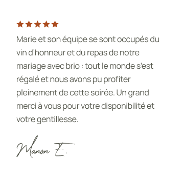 Avis vin d'honneur, repas, disponibilité et gentillesse