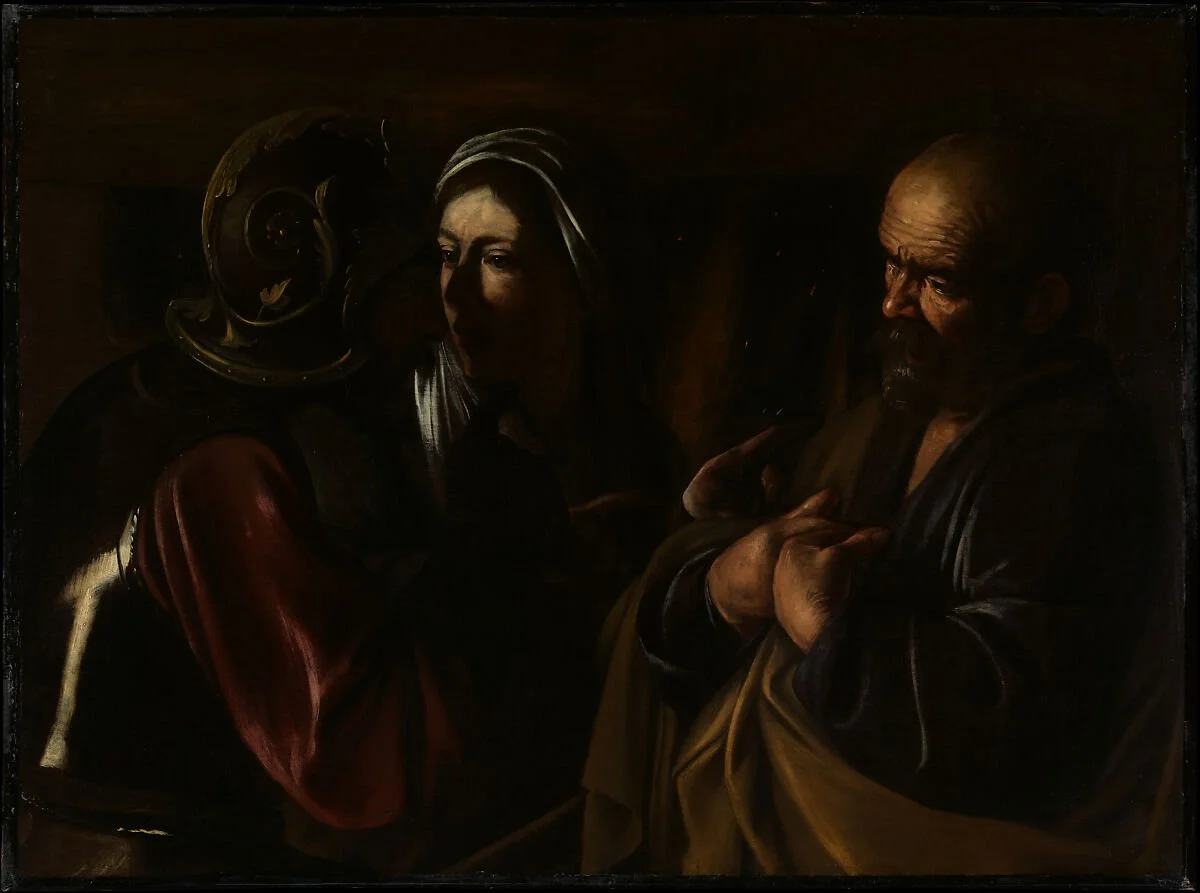 The Denial of Saint Peter by Caravaggio (Michelangelo Merisi) used in Sibiu and Beyond’s essay “Baroque: an Art Movement that Dared to Feel,” exploring Baroque art, emotion, theatrical light and visual presence.