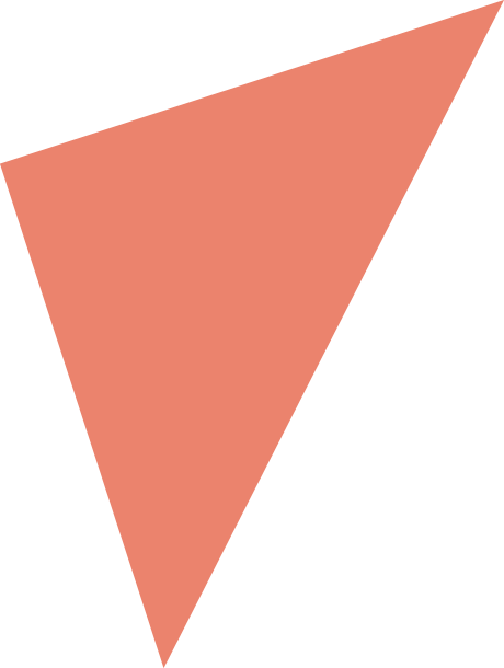 A pinkish-orange triangle with black background.