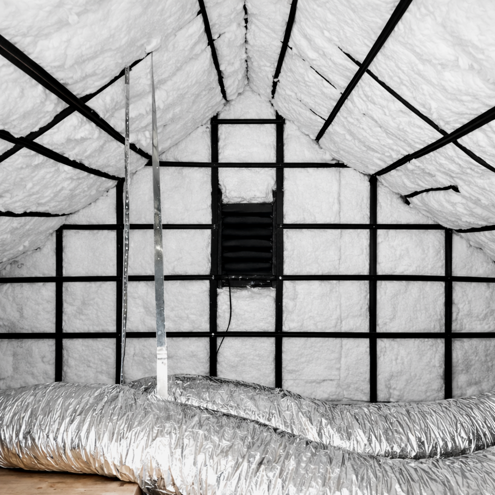 Professionally installed attic insulation for improved home comfort and energy efficiency.