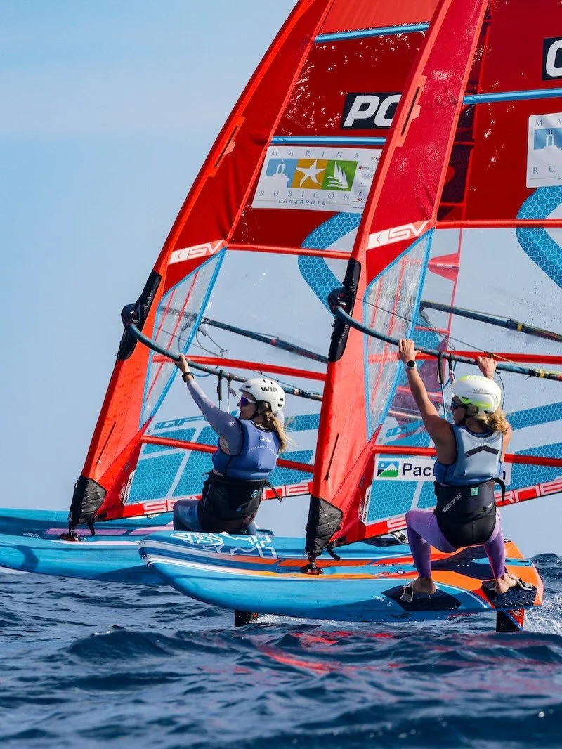 Emma competing at  2026 International iQFOiL Games 