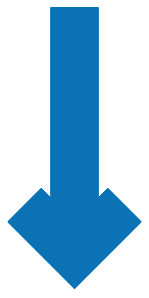 Ein großer blauer Pfeil zeigt nach unten.