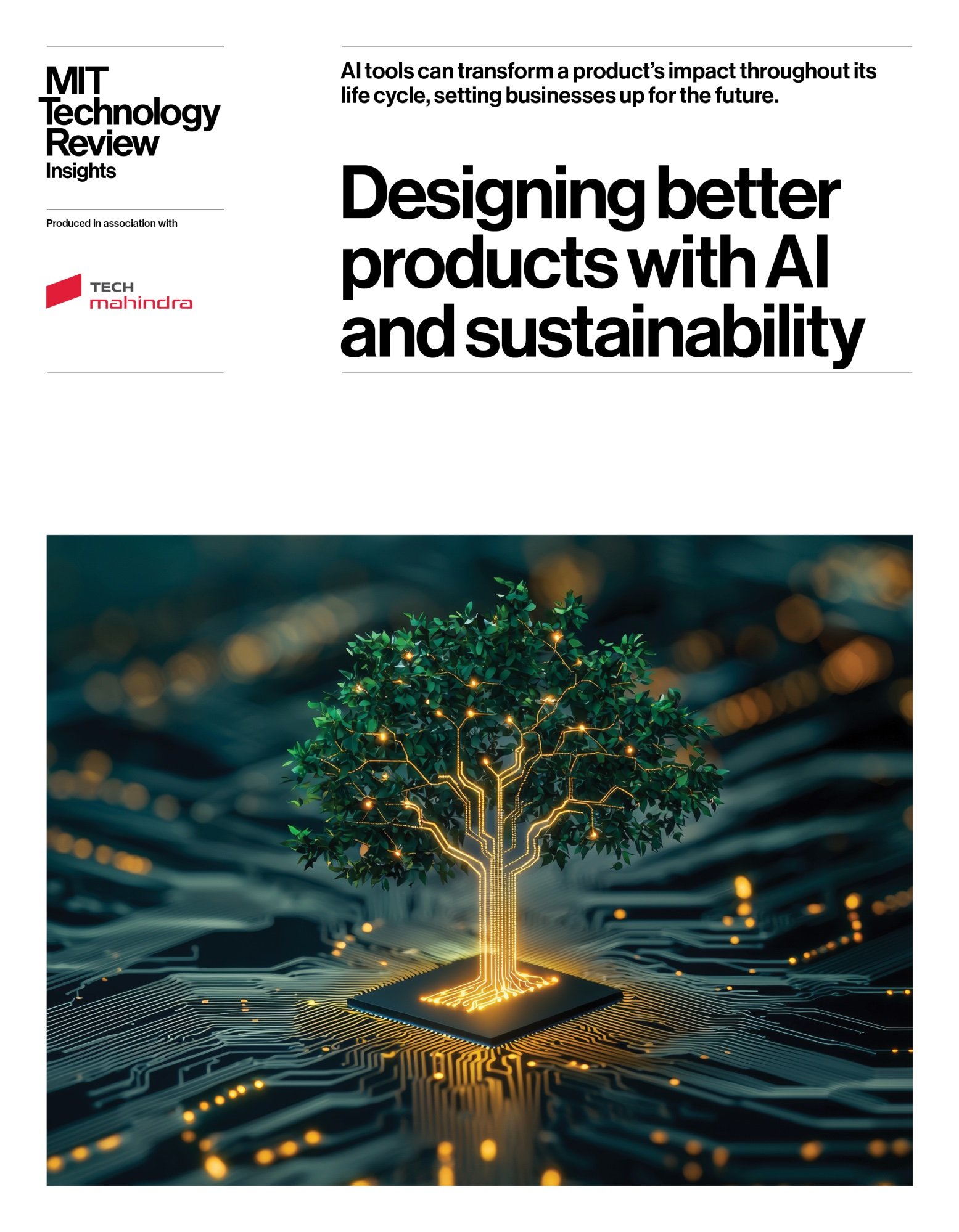 A digital illustration of a tree with leaves connected to illuminated circuit lines, blending nature and technology themes.