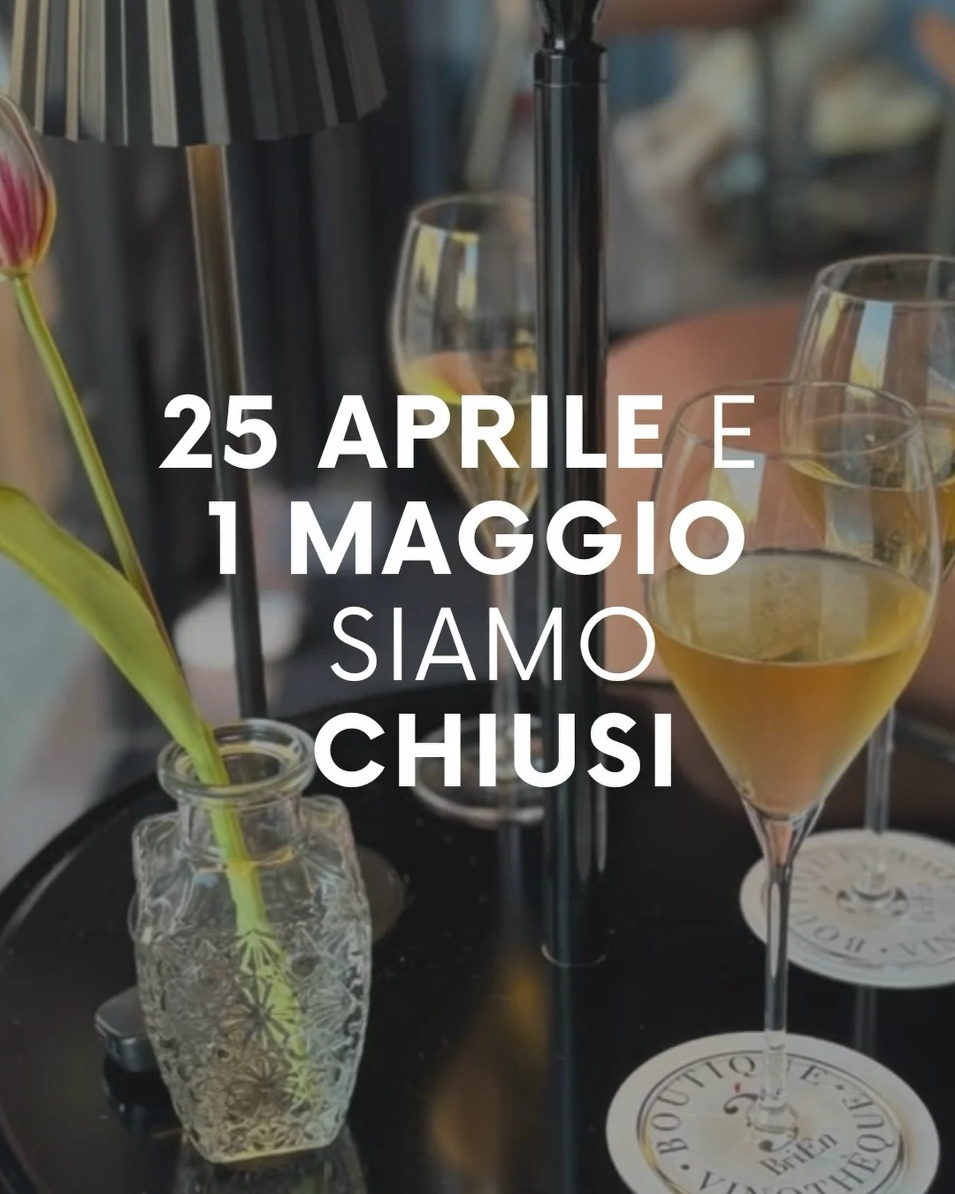 Avviso importante per i vostri prossimi brindisi 👇 
La boutique vinoth&egrave;que di 3BriEn rester&agrave; chiusa il 25 aprile e il 1&deg; maggio. 📅🥂