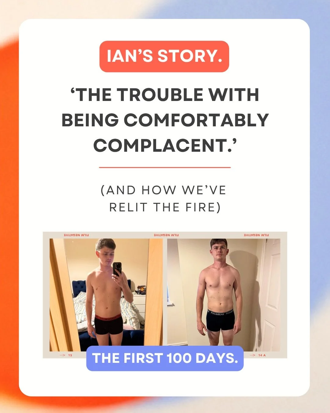 Meet Ian

100 days into coaching 

And our goal has been simple 

Fall in love with the process again, and build as much strength, cardiovascular progression + habit formation as possible 

In order to go further than you&rsquo;ve been before, whilst