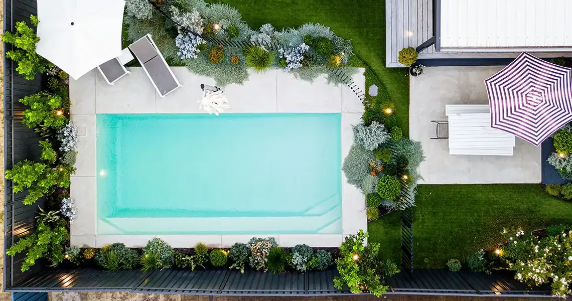Aerial view of pool