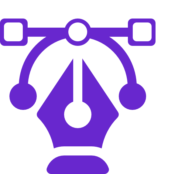 Icon of a computer graphics pen tool used in digital design or illustration.