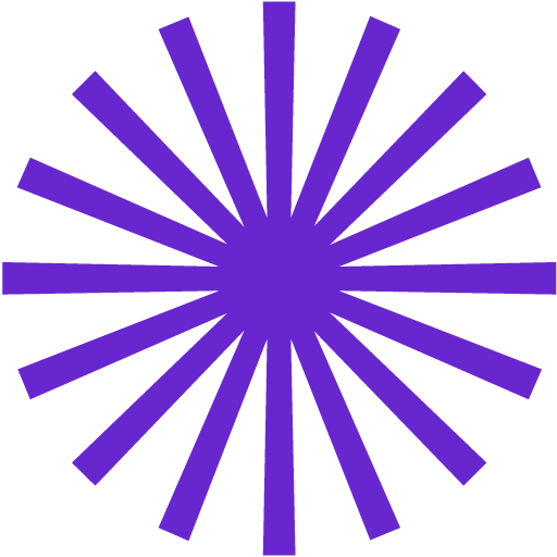 Purple radial pattern with alternating thick and thin lines emanating from the center.
