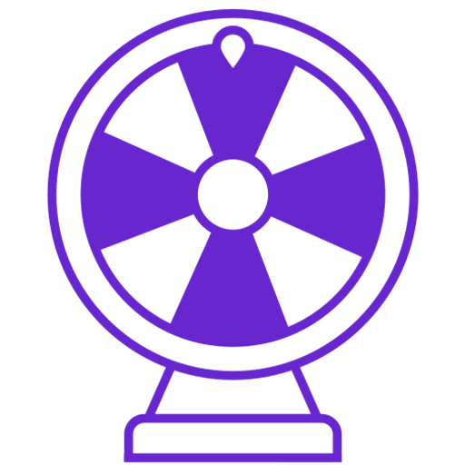A purple and white ice cream cone-shaped object with eight white sections and a small circle at the top, resembling a stylized ice cream or sundae.