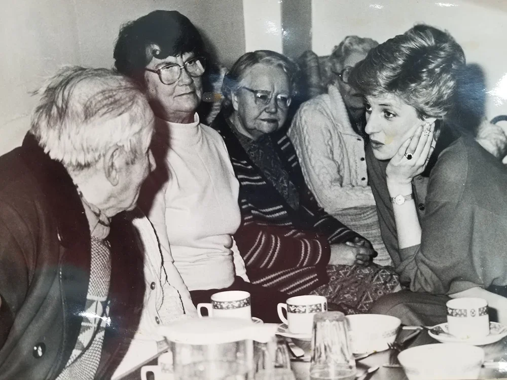 Princess Diana visiting The Peel with 4 centre users